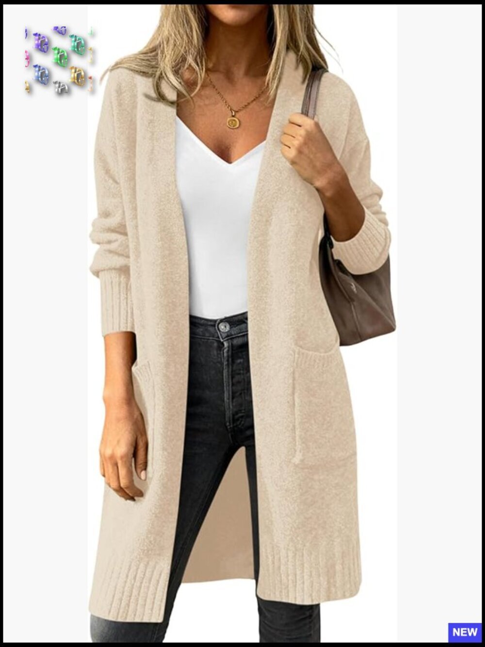 Oversized Chunky Knit Cardigan Sweater Open Front Long Sleeve V-Neck Fall Winter